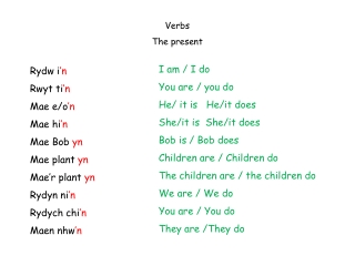 Verbs The present