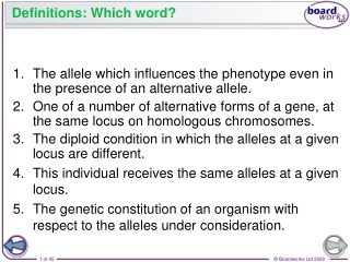 Definitions: Which word?