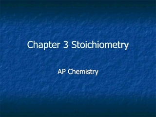 Chapter 3 Stoichiometry