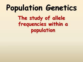 Population Genetics