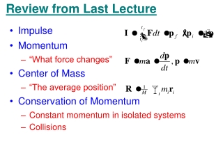 Review from Last Lecture