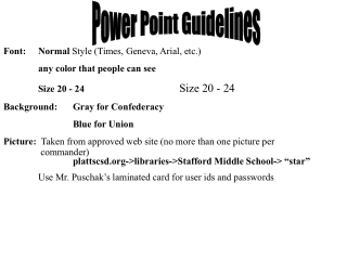 Power Point Guidelines