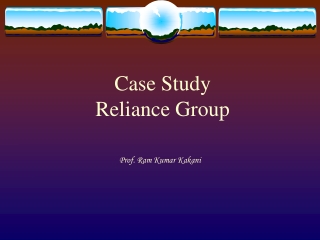 Case Study Reliance Group