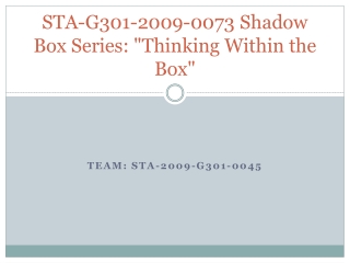 STA-G301-2009-0073 Shadow Box Series: &quot;Thinking Within the Box&quot;