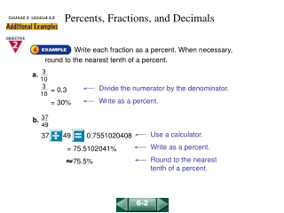 Percents, Fractions, and Decimals