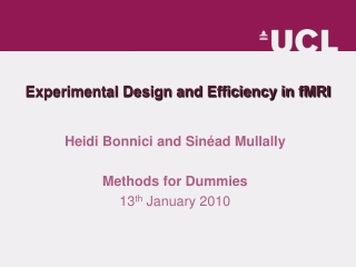 Experimental Design and Efficiency in fMRI