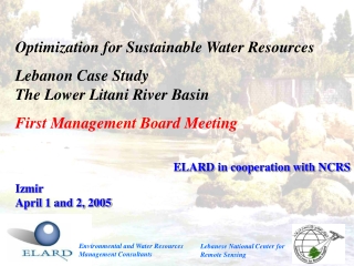 Optimization for Sustainable Water Resources Lebanon Case Study The Lower Litani River Basin