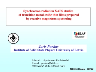 Synchrotron radiation XAFS studies of transition metal oxide thin films prepared