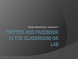Twitter and Facebook in the Classroom or Lab
