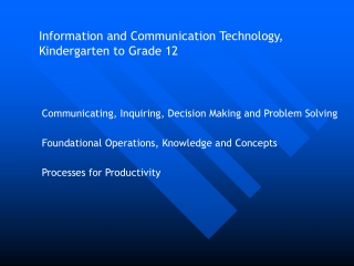 Communicating, Inquiring, Decision Making and Problem Solving