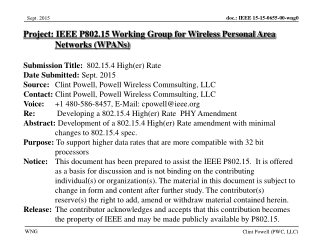 Project: IEEE P802.15 Working Group for Wireless Personal Area Networks (WPANs)