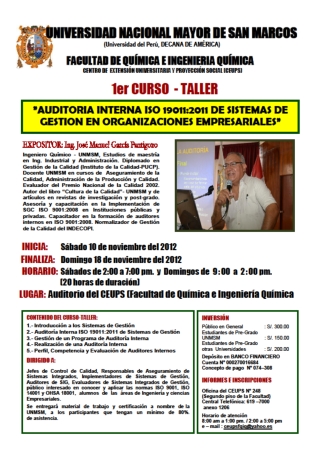 ”AUDITORIA INTERNA ISO 19011:2011 DE SISTEMAS DE GESTION