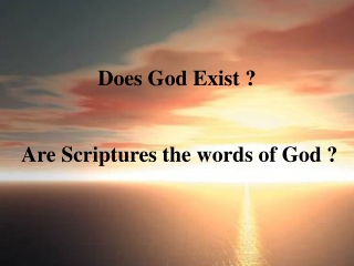 Does God Exist ?