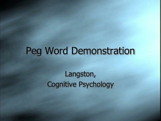 Peg Word Demonstration