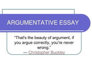 ARGUMENTATIVE ESSAY