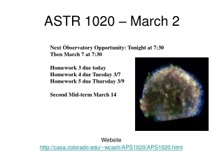 ASTR 1020 – March 2