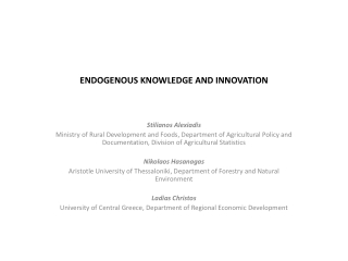 ENDOGENOUS KNOWLEDGE AND INNOVATION