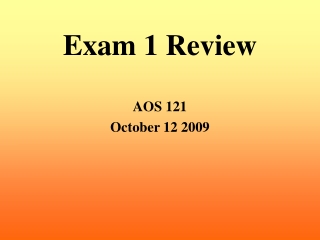 Exam 1 Review