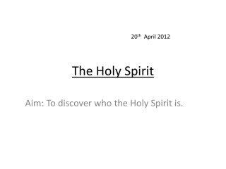 The Holy Spirit