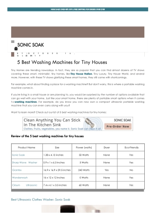 5 Best Washing Machines for Tiny Houses