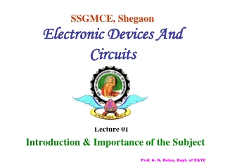 SSGMCE, Shegaon Electronic Devices And Circuits