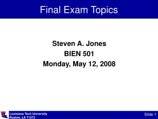 Final Exam Topics