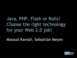 Java, PHP, Flash or Rails? Choose the right technology for your Web 2.0 job!