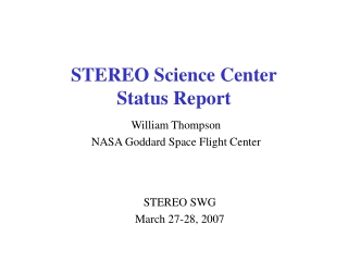 STEREO Science Center Status Report