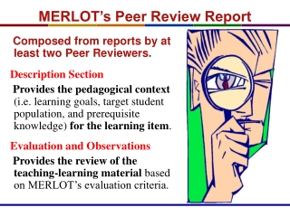 MERLOT’s Peer Review Report