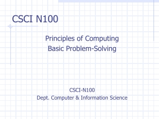 CSCI N100