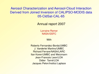 Aerosol Characterization and Aerosol-Cloud Interaction