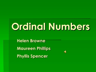 Ordinal Numbers