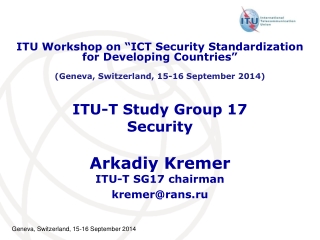 ITU-T Study Group 17 Security