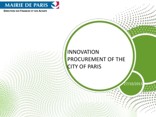 INNOVATION PROCUREMENT OF THE CITY OF PARIS