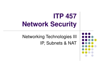 ITP 457 Network Security