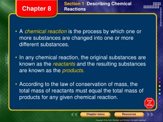 Section 1 Describing Chemical Reactions