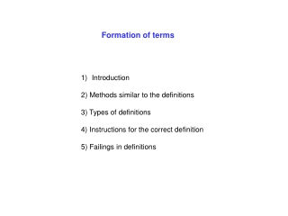 Formation of terms