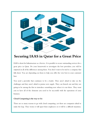 Securing IAAS in Qatar for a Great Price