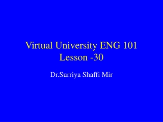 Virtual University ENG 101 Lesson -30