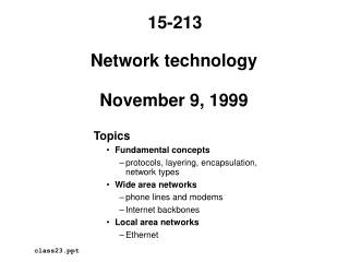 Network technology November 9, 1999