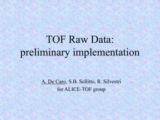 TOF Raw Data: preliminary implementation