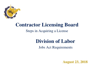 Contractor Licensing Board Steps in Acquiring a License Division of Labor