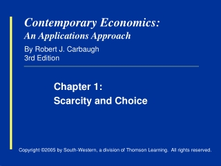 Contemporary Economics: An Applications Approach By Robert J. Carbaugh 3rd Edition