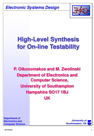 High-Level Synthesis for On-line Testability