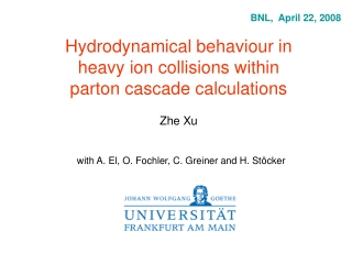 Hydrodynamical behaviour in heavy ion collisions within parton cascade calculations