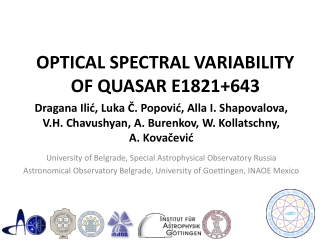 OPTICAL SPECTRAL VARIABILITY OF QUASAR E1821+643