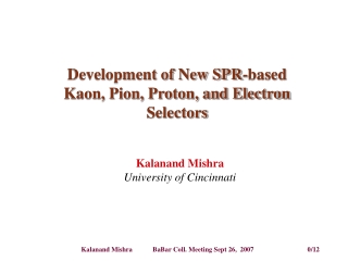 Development of New SPR-based Kaon, Pion, Proton, and Electron Selectors