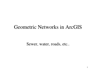 Geometric Networks in ArcGIS