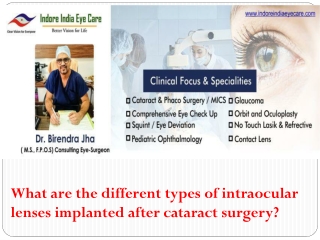 Doctor for Lasik surgery in Indore | Dr Birendra Jha | Book an Appointment today