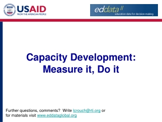 Capacity Development: Measure it, Do it